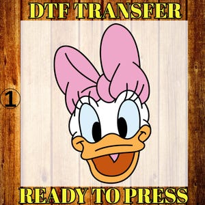 Daisy Duck Donald Duck DTF Transfer, Disney Themed DTF Print, Cute Daisy Donald Duck Ready To Press, Custom Disney Heat Transfer