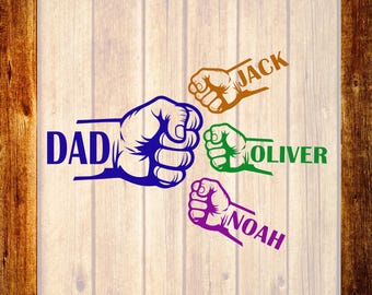 Transferencia personalizada para papá, diseño de camiseta con saludo de puño personalizado, gráfico para el Día del Padre listo para imprimir.
