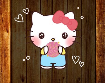 Kawaii Kitty DTF Transfer, Kids Party Shirt Design, Coquette Cat Graphic Ready To Press