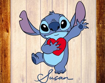 Custom Name Stitch DTF Transfer, Personalized Family Vacation Shirt Design, Birthday Gift For Kids