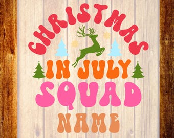 Transferencia personalizada para grupo de vacaciones, diseño de camiseta personalizado de Navidad en julio, regalo para vacaciones familiares