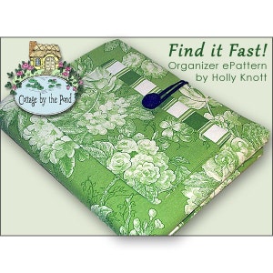 Find it Fast Organizer - Sewing ePattern (PDF) - quilted binder folder fabric storage