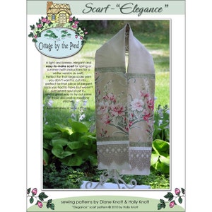 Elegance - Lightweight Fabric and Lace Scarf Sewing Pattern PDF - linen cotton easy sewing project