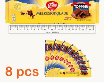 Freia Milk Chocolate Salted Caramel 200g x8 Norwegian Chocolate Bars Årets Smak Toppris Imported Norway Candy Gift Set