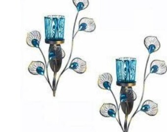 Peacock inspired single sconce