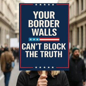 Your Border Walls Cannot Block the Truth Protest Sign PRINTABLE, Anti-Border Wall Political Poster, Immigrant Rights March Digital Download