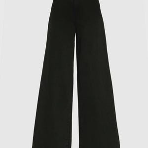 Black High Waist Super Wide Leg Denim | Designer Women&#39;s Jeans | Premium Relaxed Fit Luxury Pants