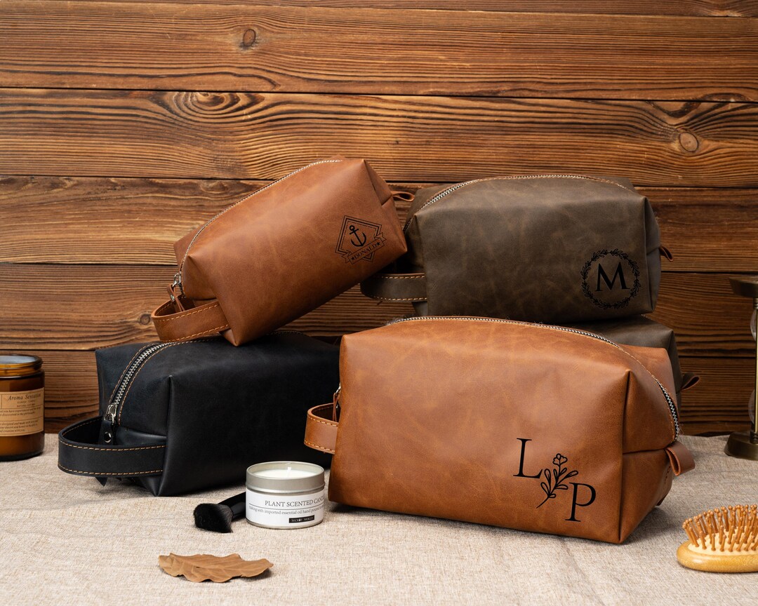 Personalized Leather Dopp Kit,monogrammed Groomsmen Gift,engraved ...