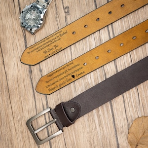 Regalo divertido para hombres, regalo de San Valentín, cinturón de cuero grabado personalizado para esposo, cinturón de cuero personalizado, regalo de San Valentín, regalo de aniversario