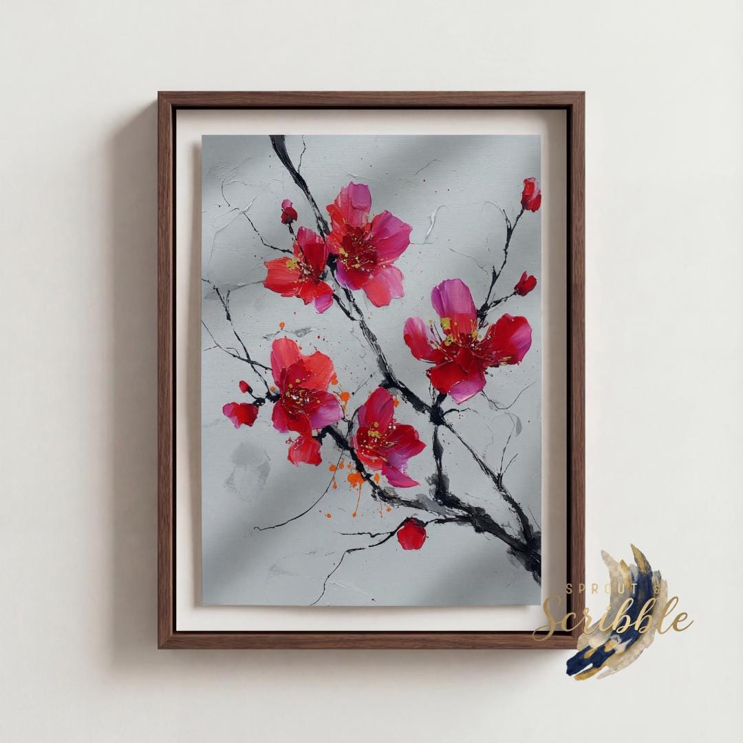 Japanese Blossom Printable Wall Art | Vintage Botanical Art Print ...