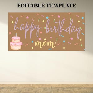 Digitale Datei Brown Papier Banner Banner alles Gute zum Geburtstag Vorlage