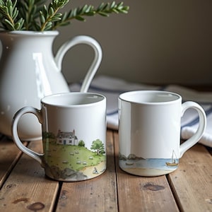 Lobster Fishing Mug – Scottish Croft | Countryside Watercolour Art