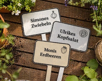 Personalisiertes Gartenschild mit Name | 3D-gedruckter Pflanzenstecker | Geschenk Garten | Hochbeet Deko | Wunschname | Gemüsegarten Schild