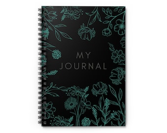 Floral Spiral Notebook - My Journal, Aesthetic Journal, Floral Stationery, Gift for Writers, School Supplies