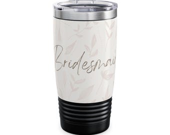 Elegant Bridesmaid Tumbler - 20oz Floral Travel Mug, Gift for Wedding Party, Personalized Drinkware, Bridal Shower Favors, Custom Bridal