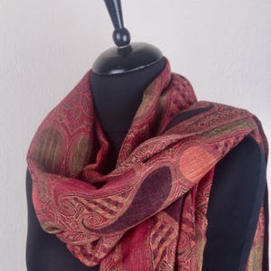 Brown and Orange Mother&#39;s Day Gift Handwoven Pashmina Shawl - Soft & Sweet