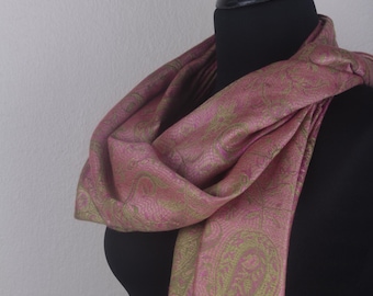 Rosa Paisley Schal - leichter Schal aus Baumwoll-Pashmina-Mischung