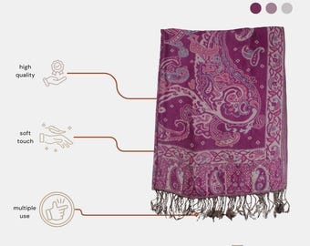 Handwoven Pashmina Shawl: Soft Wool Blend, Traditional Pattern