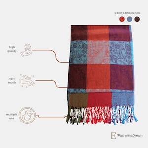 Colorful Patchwork Pashmina – Thoughtful Gift for Mother-in-Law, Handmade Wrap