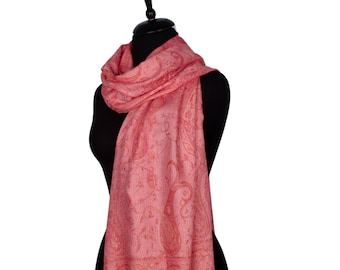 Blush rosa Paisley Pashmina Schal, Seide Hochzeit Wrap