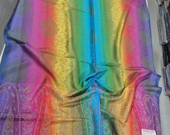 Regenbogen Paisley Motiv Bunter Pashmina Schal - Edles Design