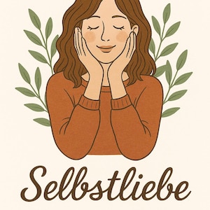 Printable Poster „Selbstliebe“ – Achtsamkeit Deko als Sofort-Download | Wandbild Selbstfürsorge Illustration