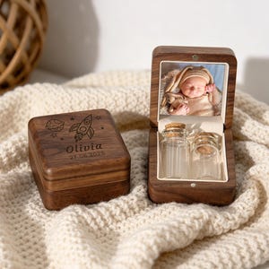 Baby First Hair Keepsake Box, Wooden Tooth Fairy Box, Milk Tooth Box, Newborn Hair & Umbilical Cord Storage, Baby Shower Gift, New Born Gift