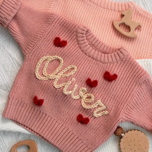 Maglione con nome ricamato personalizzato per neonati: regalo personalizzato per neonati, maglione con nome ricamato a mano personalizzato per neonati, maglione con nome personalizzato per neonati
