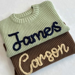 Maglione personalizzato con nome ricamato a mano per neonato: regalo per neonato