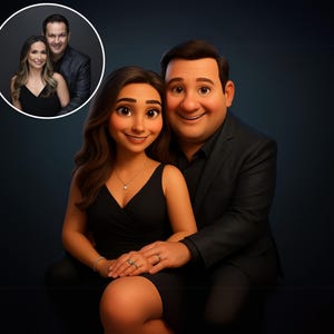 Pixar Style Portrait from Photo, Personalized Cartoon Gift, Couple Cartoon Drawing, Pixar Art Style Portrait, 3D Cartoon Style Portrait Gift