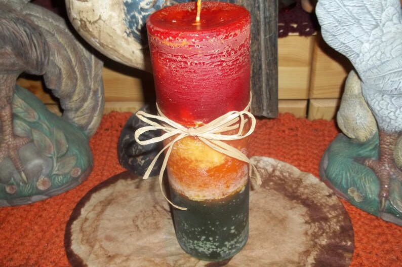 PILLAR CANDLE Highly Scented Triple Layered Variegated Etsy