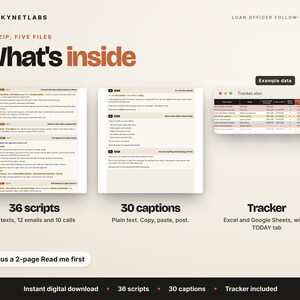 Loan Officer Follow-Up Kit: Scripts, Client Tracker, Social Captions (Digital Download) image 2