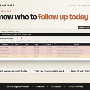 Loan Officer Follow-Up Kit: Scripts, Client Tracker, Social Captions (Digital Download) image 4
