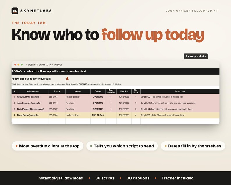 Loan Officer Follow-Up Kit: Scripts, Client Tracker, Social Captions (Digital Download) image 4