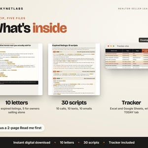 Expired Listing Letter & FSBO Letter Templates, Realtor Seller Lead Scripts + Prospect Tracker (Digital Download) image 2