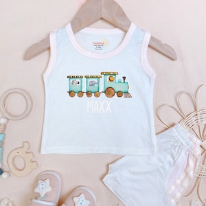 Animal Train Pajama, Safari Animals PJs, Toddler Boy Sleepwear, Train Lover Jammies, Baby Shower Gift Pajama Set, Grandson Birthday Gift PJs