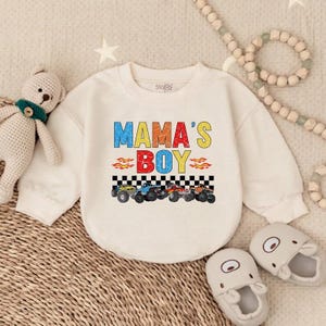 Baby Announcement Outfit, Bubble Romper, Mothers Day Gift, Mama&#39;s Boy Baby Bodysuit, New Mom Gift, Coming Home