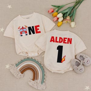 Cute Firefighter Baby Outfit, Pregnancy Surprise Ideas Fire Truck Babysuit, Custom Fire Truck Clothes, Cute Fire Fighter Baby Gift