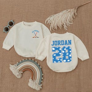 Future Hockey Player, Funny Hockey, Personalized Ice Hockey Bubble Romper, Hockey Fan, Baby Sleepsuit, Hockey Buddy, Newborn Gift