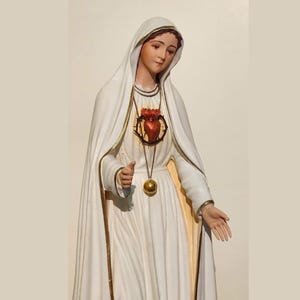 Handmade Our Lady of Fatima Statue: Vintage-Style Catholic Figurine