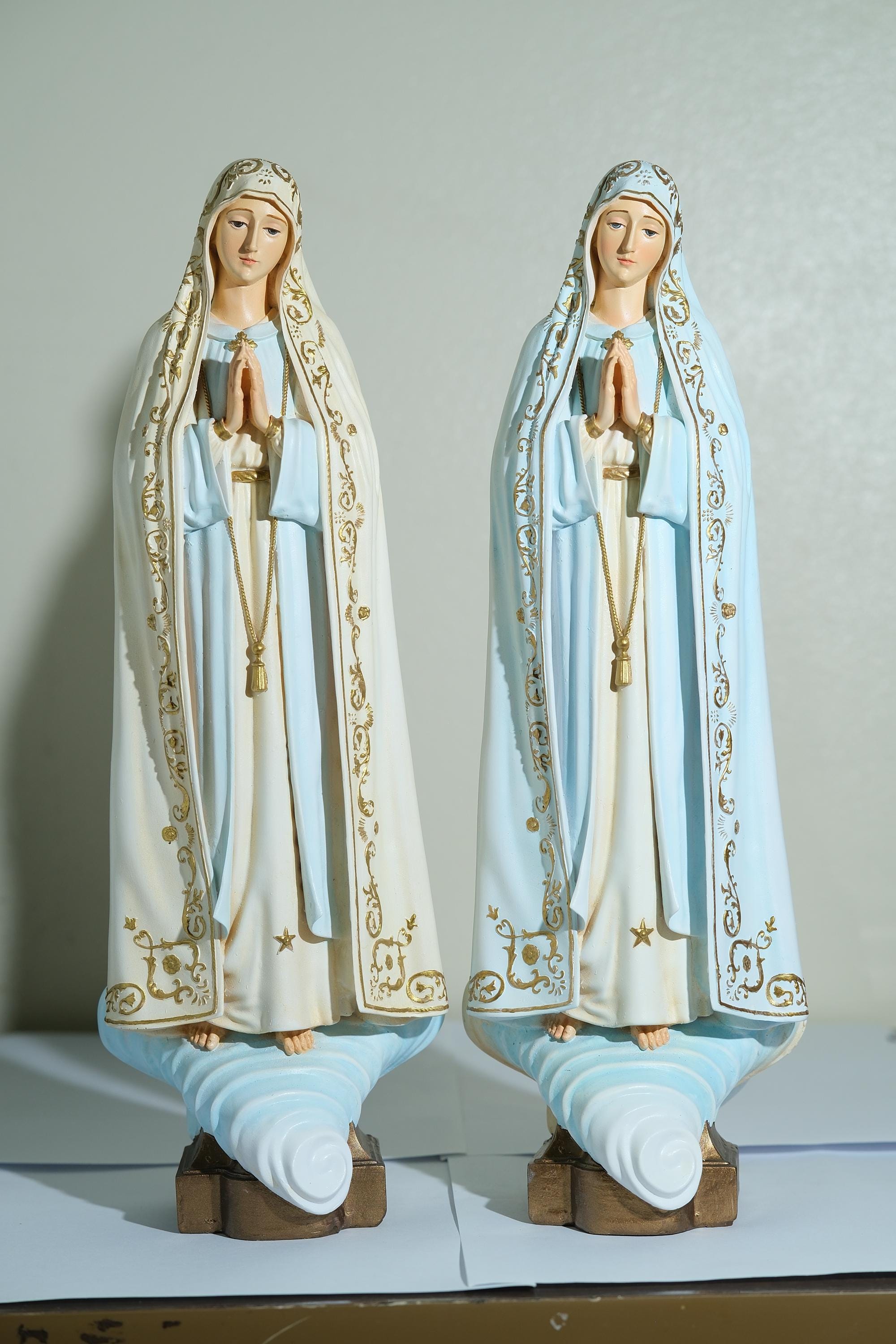 Our Lady of Fatima Handcrafted Statue, Catholic Gifts, Church Supplies, Premium Edition Prayer Corner Decoration Statue, Special