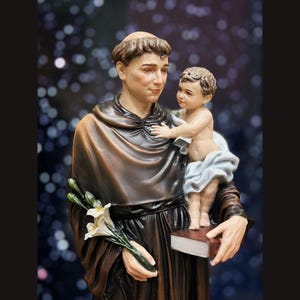 Handmade Saint Anthony of Padua Statue: Catholic Home Altar Decor