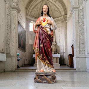 Antique Jesus Statue - Etsy