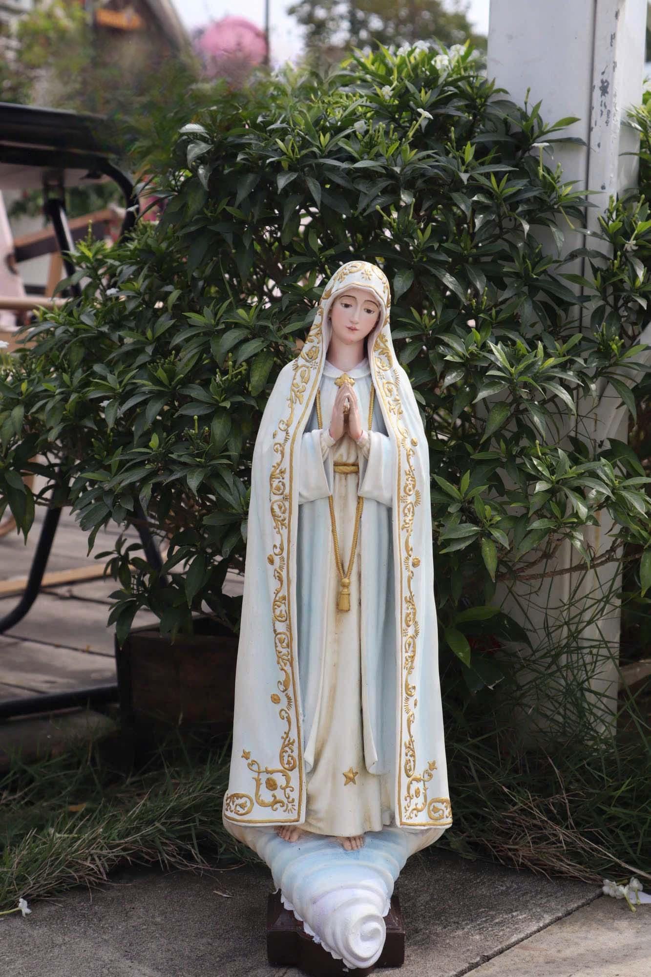 Our Lady of Fatima Handcrafted Statue, Catholic Gifts, Church Supplies, Premium Edition Prayer Corner Decoration Statue, Special