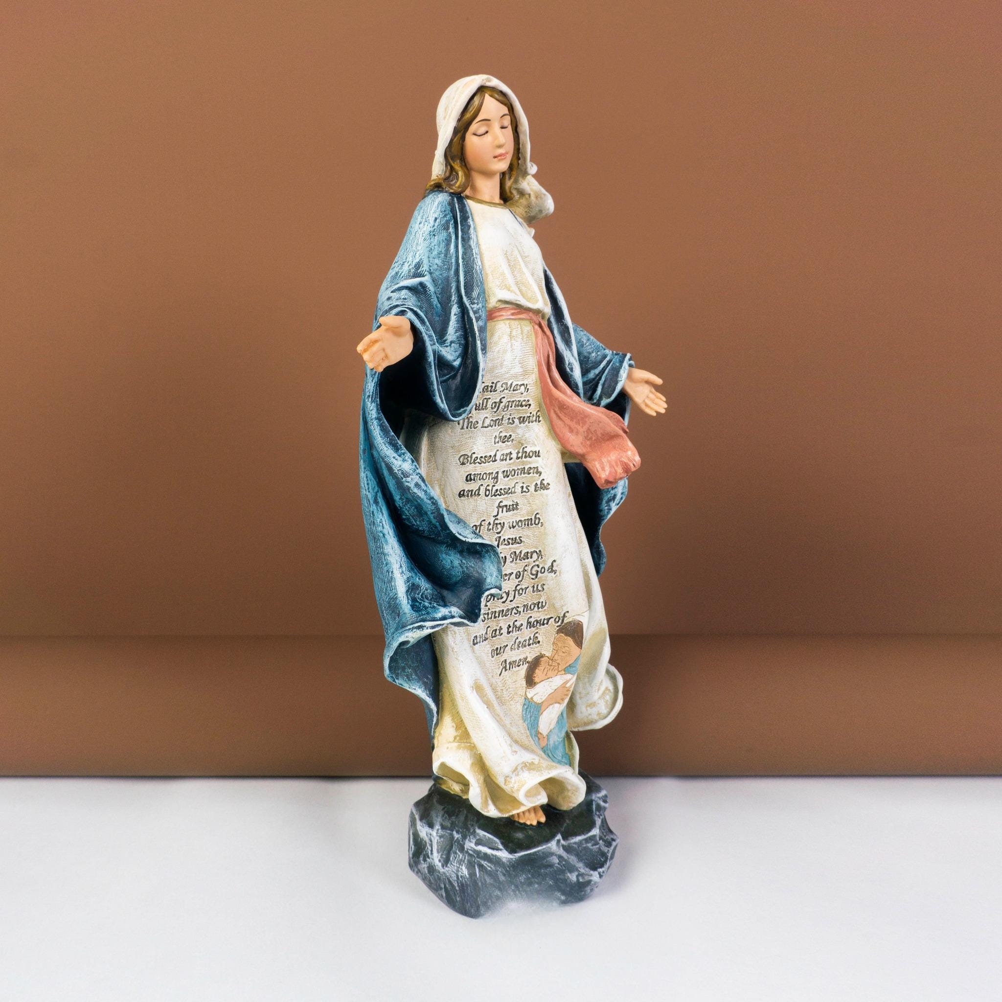 Our Lady of Grace statue is handmade, suitable for desk, car, home decoration, catholic gift, christian