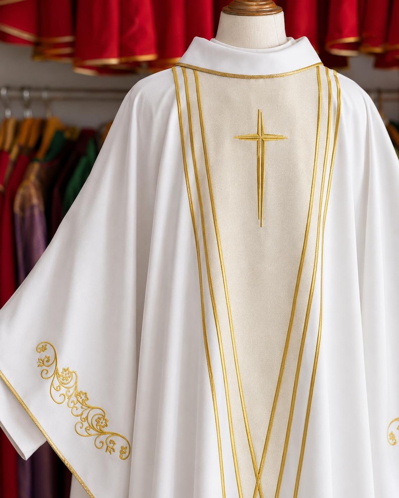 Custom Handmade Catholic Chasuble Vestment: Liturgical Clergy Robe for ...