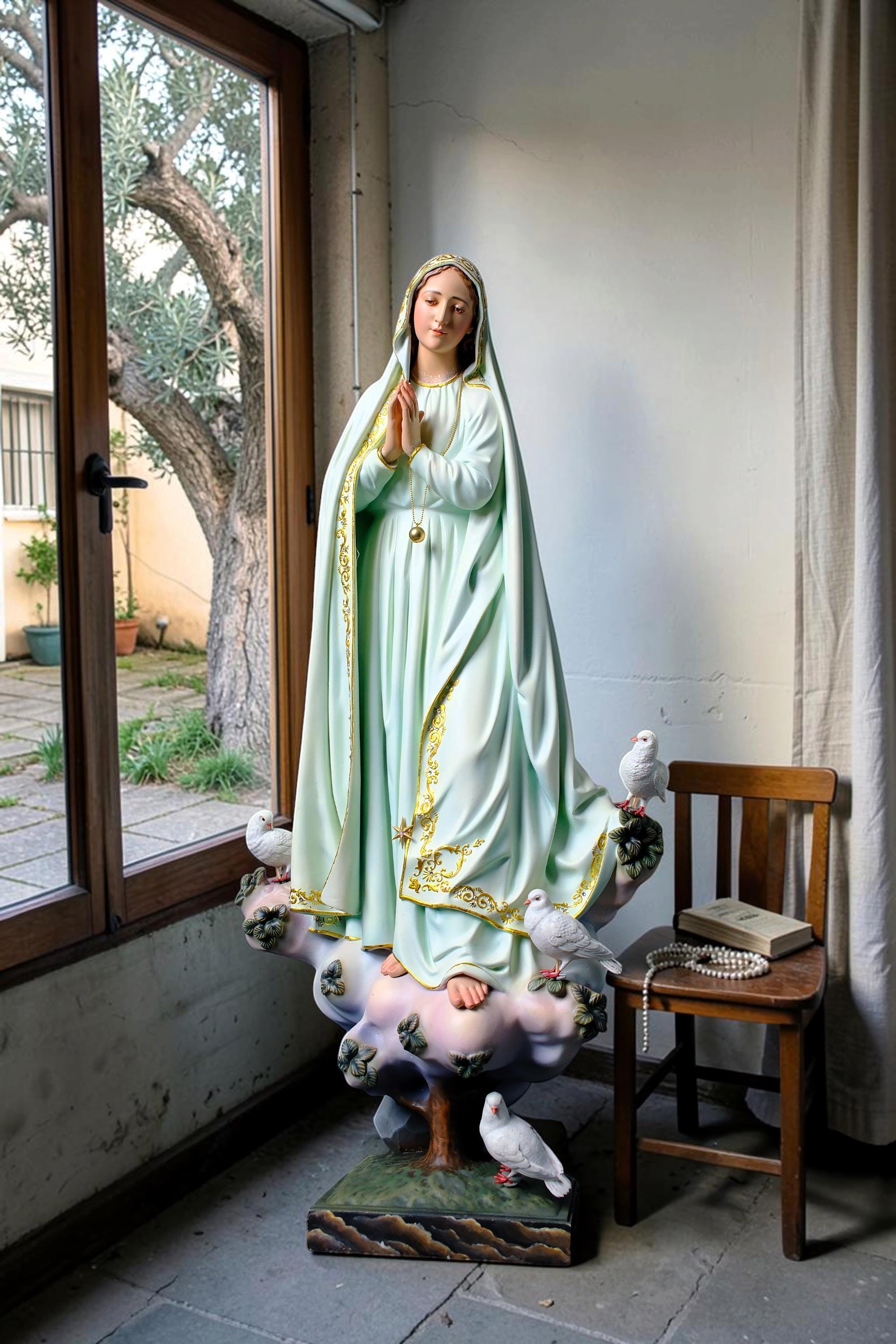 Antique Virgin Mary Statue - Etsy Canada