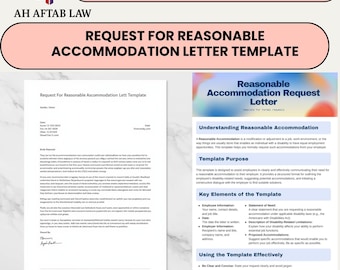Request for Reasonable Accommodation Letter Template – ADA Housing  Workplace Editable Legal Form (Word & PDF)