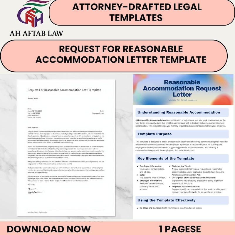 Reasonable Accommodation Letter - Etsy