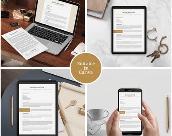 Editable Rental Reference Letter Template: Instant Download Canva Form